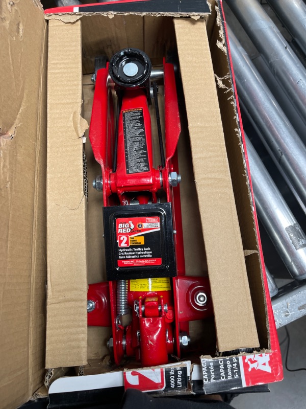 Photo 2 of BIG RED T82002-BR Torin Hydraulic Trolley Service/Floor Jack, 2 Ton (4,000 lb) Capacity, Red