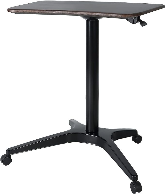 Photo 1 of Mobile Desk, Pneumatic Adjustable Height Laptop Desk, Ergonomic Design, Sit and Stand Mobile, Excellent Lectern for Classrooms, Offices, and Home!(Black)
