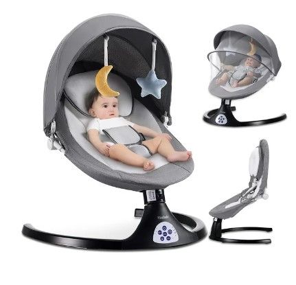 Photo 1 of Baby Swing for Infants, Portable Swing with 5 Speed, Remote Control Rocker Adjustable Seat for Newborn & up
