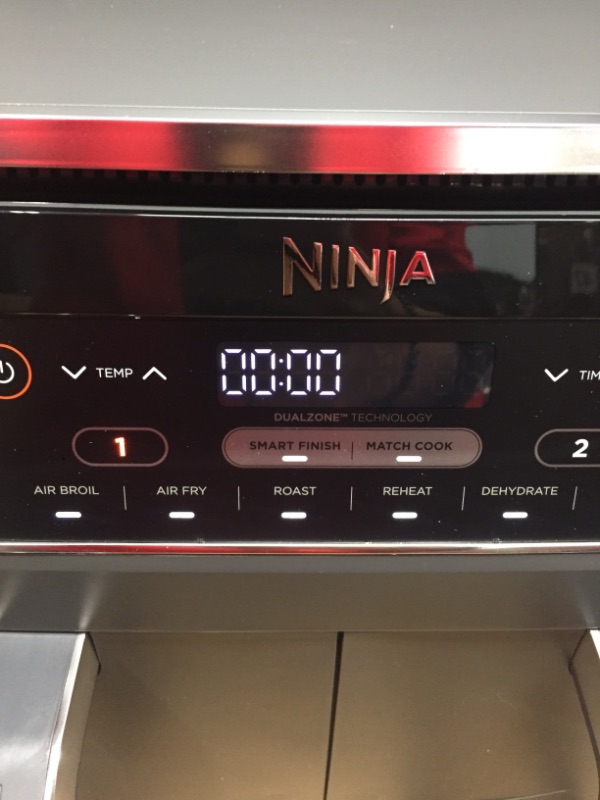 Photo 3 of **NONREFUNDABLE**FOR PARTS OR REPAIR**SEE NOTES**
Ninja DZ201 Foodi 8 Quart 6-in-1 DualZone 2-Basket Air Fryer with 2 Independent Frying Baskets, Match Cook & Smart Finish to Roast, Broil, Dehydrate & More for Quick, Easy Meals, Grey