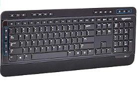 Photo 1 of **NOTES** Amazon Basics Wireless Computer Keyboard and Mouse Combo - Full Size - US Layout (QWERTY) & Gel Computer Mouse Pad with Wrist Support Rest