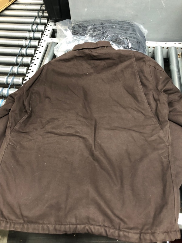 Photo 1 of Carhartt Men's Loose Fit Washed Duck Sherpa-Lined Coat Large Dark Brown