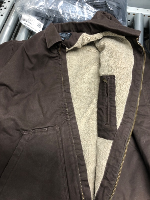 Photo 1 of Carhartt Men's Loose Fit Washed Duck Sherpa-Lined Coat Large Dark Brown