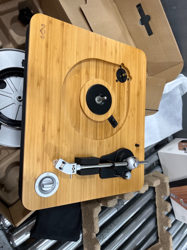 Photo 2 of House of Marley Stir It Up Turntable: Vinyl Record Player with 2 Speed Belt, Built-in Pre-Amp, and Sustainable Materials