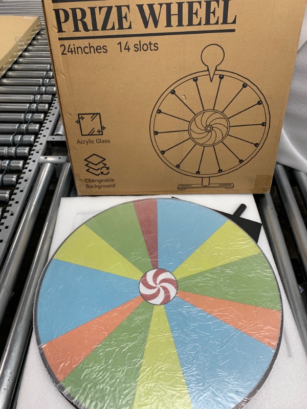 Photo 2 of ARTISHION 5 in 1 Color Prize Wheel - 24 Inch Wall Mounted or Tabletop Roulette Spinning Wheel, Heavy Duty Metal Base with Dry Erase Marker and Eraser for Trade Show, Carnival, Win Fortune Spin Games 24 Inch Dual Use Heavy Duty Prize Wheel