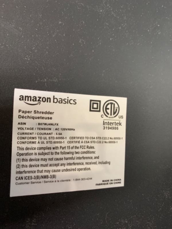 Photo 4 of Amazon Basics 24-Sheet Cross-Cut Paper, CD and Credit Card Home Office Shredder with Pullout Basket 24 Sheet Shredder