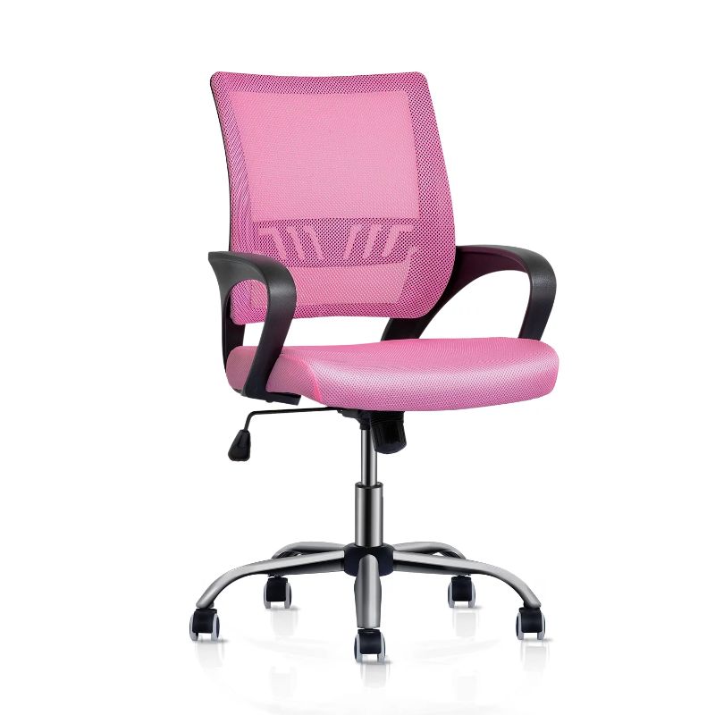 Photo 1 of Pink Lightweight Office Chair Model#C-2077-PK Cushioned 