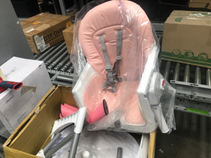 Photo 1 of Dream On Me Portable 2-in-1 Tabletalk High Chair, Convertible Compact Light Weight Highchair, Pink