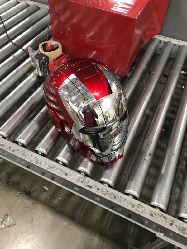 Photo 3 of Iron-man Helmet Electronic MarK 5 Helmet Voice Control/Sensing Open/Close Suitcase Armor Helmet With Sounds & LED Eyes Light Up Wearable Super Hero Movie 1:1 model Prop For Christmas Halloween.