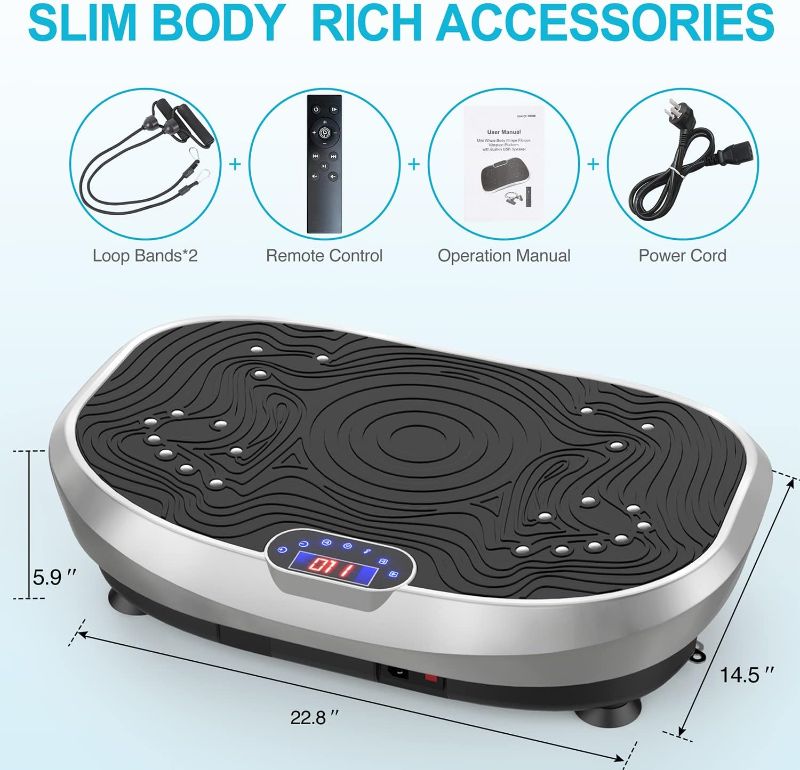 Photo 1 of AXV Vibration Plate Exercise Machine Whole Body Workout Vibrate Fitness Platform Lymphatic Drainage Machine for Weight Loss Shaping Toning Wellness Home Gyms Workout
