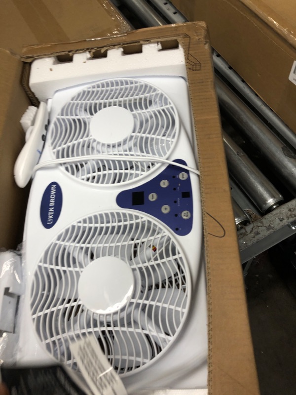 Photo 2 of ***see notes***KEN BROWN 9 Inch Twin Window Fan With Remote And Thermostat, 3-Speed Twin Reversible Air Quiet Flow and Thermostat Control, Window Fans With Exhaust And Intake
