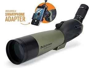 Photo 2 of Celestron 52250 80mm Ultima Zoom Spotting Scope with Universal Smartphone Adapter 80 - 45° w/ NexYZ smartphone adapter