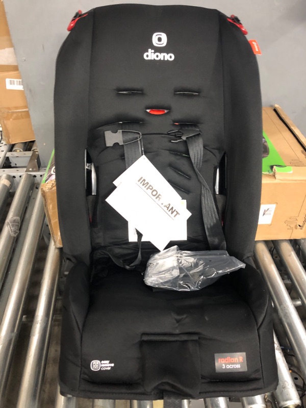 Photo 3 of Diono Radian 3R, 3-in-1 Convertible Car Seat, Rear Facing & Forward Facing, 10 Years 1 Car Seat, Slim Fit 3 Across, Jet Black Radian 3R Fits 3 Across Black Jet