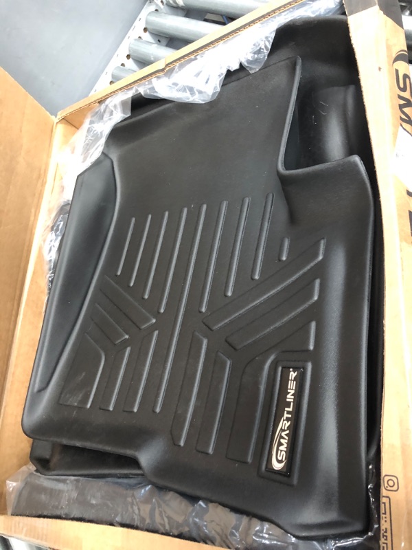 Photo 2 of SMARTLINER Floor Mats 1st Row Liner Set Black Compatible with 2014-2021 Compatible with Ford Transit Connect with Vinyl Flooring and Floor Posts Only