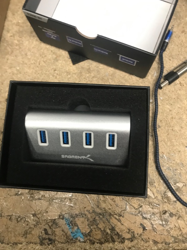 Photo 2 of Sabrent USB 3.0 4-Port Aluminum Hub (Silver)