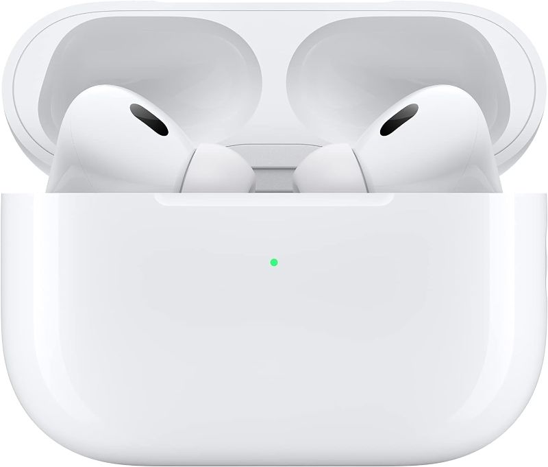 Photo 1 of Apple AirPods Pro (2nd Generation) Wireless Ear Buds with USB-C Charging, Up to 2X More Active Noise Cancelling Bluetooth Headphones, Transparency Mode, Adaptive Audio, Personalized Spatial Audio
