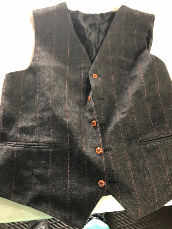 Photo 3 of Wemaliyzd Vintage Men's 3 Pcs Suit Herringbone Tweed Blazer Vest Pants   Size 42