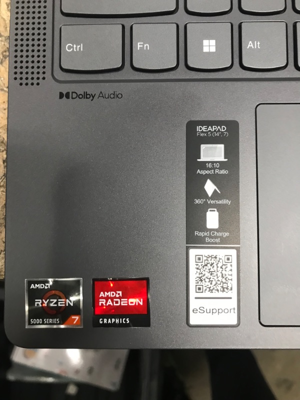 Photo 4 of Lenovo IdeaPad Flex 5 2-in-1 Laptop | 16" WUXGA Glossy Touch | AMD 8-core Ryzen 7 7730U >i7-1255U | 16GB DDR4 512GB SSD | Backlit Fingerprint USB-C FHD Camera Stylus Win11Pro Silver +32GB MicroSD Card
