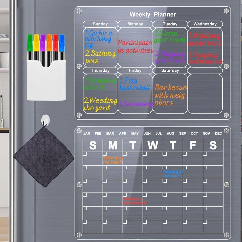 Photo 1 of ACRYLIC MAGNETIC MONTHLY WEEKLY CALENDER FOR FRIDGE 