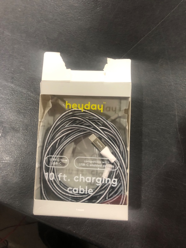 Photo 2 of Heyday 10' USB-C to USB-C Braided Cable - Gunmetal
