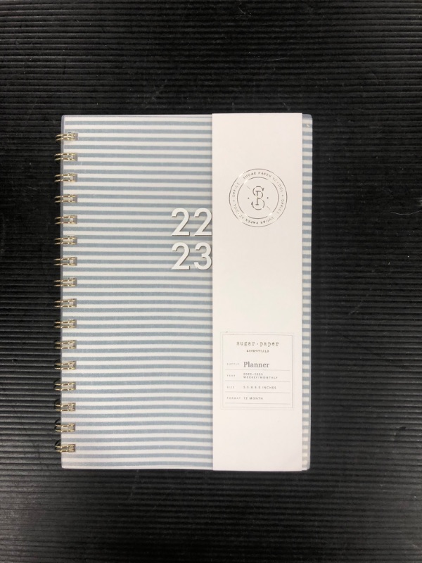 Photo 2 of 2022-23 Academic Planner Weekly/Monthly Frosted Textured Stripe - Sugar Paper Essentials 5.5 x 8.5 in 