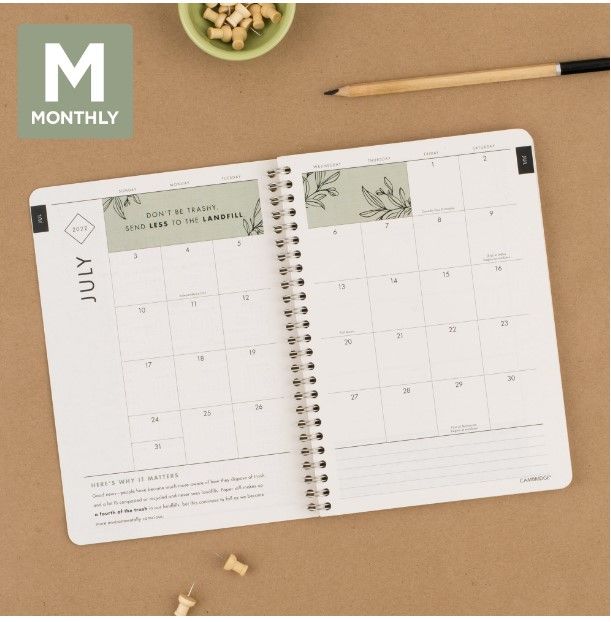 Photo 4 of Cambridge GreenPath Academic 2022-2023 Weekly Monthly Planner, Floral, Small, 5 1/2" x 8 1/2"