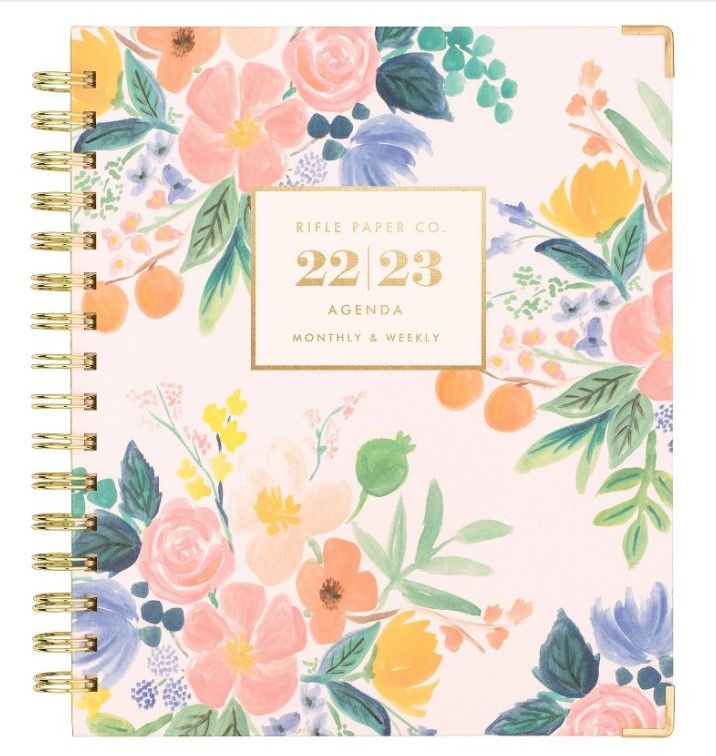 Photo 1 of 2022-23 Academic Planner Weekly/Monthly Workbook Hardcover Watercolor Floral - Rifle Paper Co. for Cambridge