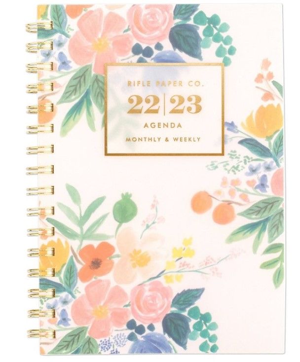 Photo 1 of 2022-23 Academic Planner Weekly/Monthly Workbook Frosted Poly Watercolor Floral - Rifle Paper Co. for Cambridge