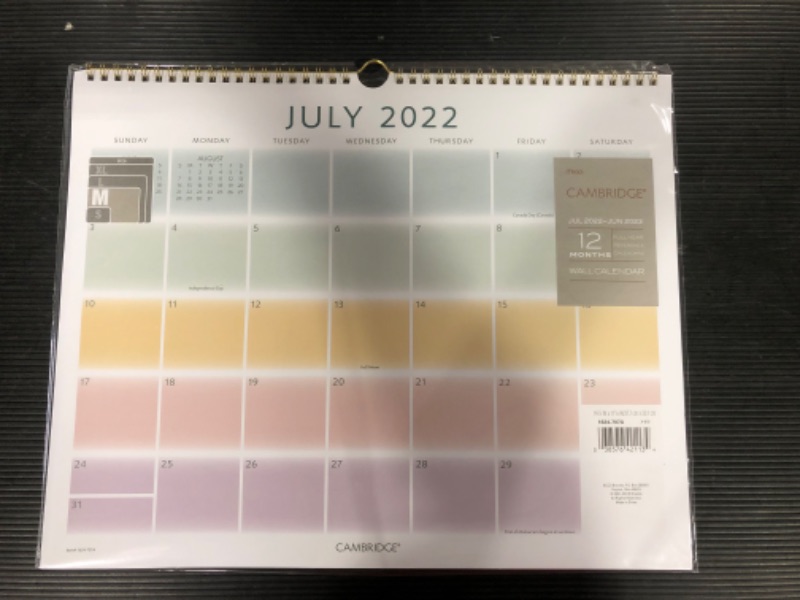 Photo 2 of 2022-23 Academic Wall Calendar 14.875x11.875 Array - Cambridge