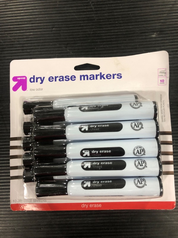 Photo 1 of 10pk Chisel Tip Dry Erase Markers Black - up & up™