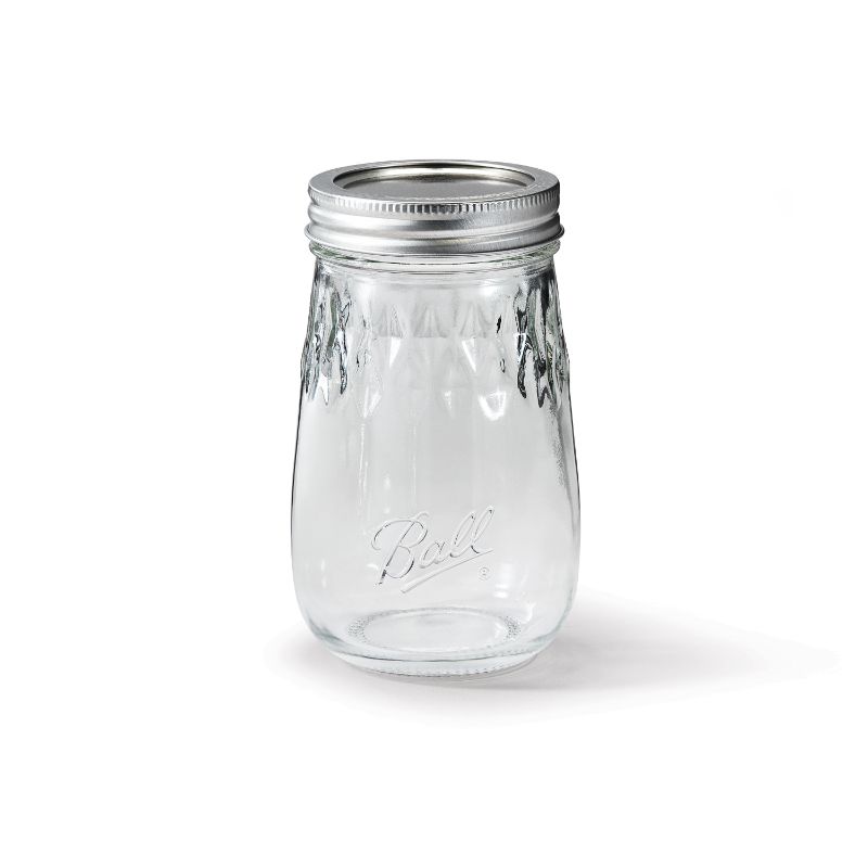 Photo 1 of 106495 16 Oz 4 Ball Decorative Flute Pint Jars with Lids & Bands - Pack of 4
