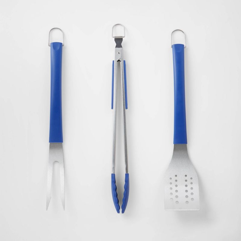 Photo 1 of 3pc Grill Tool Set - Blue - Sun Squad
