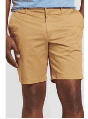 Photo 1 of Men's 10.5 Linden Flat Front Shorts - Goodfellow & Co Khaki 34, Brown
