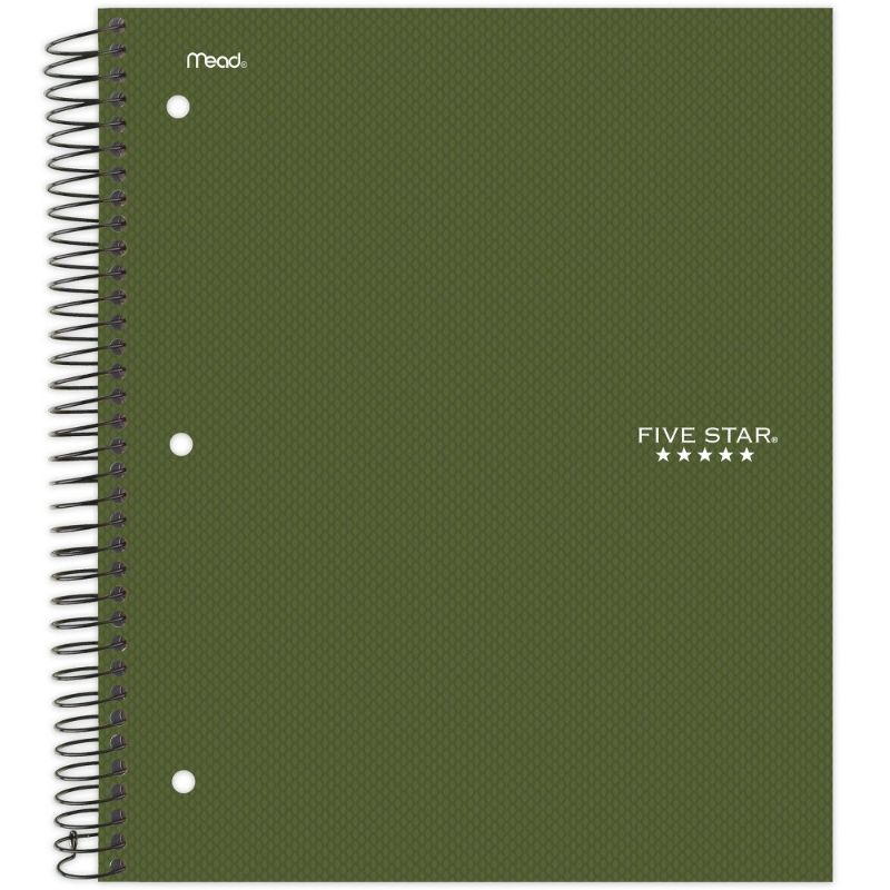 Photo 1 of Five Star 220 Sheet College Ruled 1 Subject Spiral Notebook Olive
PACK OF 6