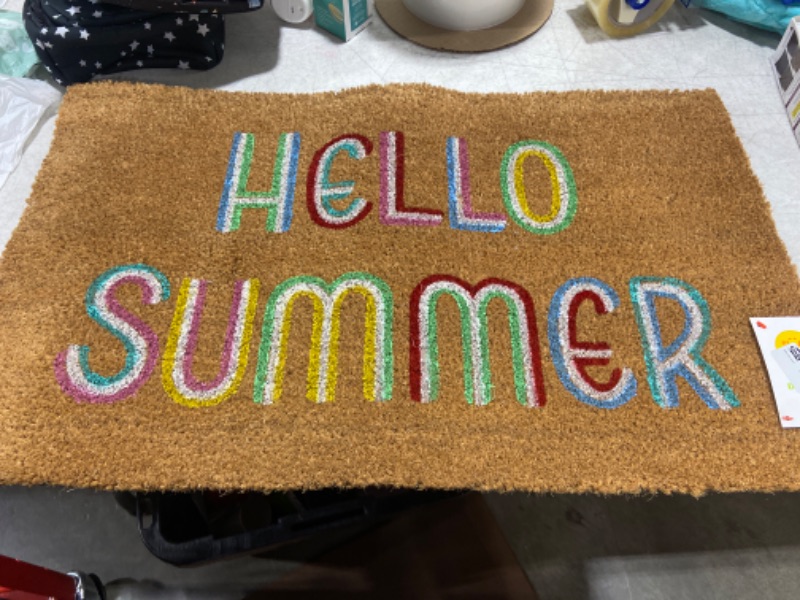 Photo 1 of 1'6x2'6 Hello Summer Doormat Brown - Sun Squad
