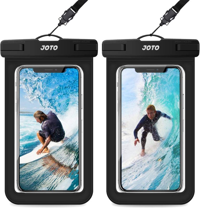 Photo 1 of JOTO Waterproof Phone Pouch Universal Waterproof Case Dry Bag Compatible with iPhone 13 12 11 Pro Max XS XR X 8 Galaxy S22 S21 S20 Pixel Up to 7.0, IPX8 Underwater Phone Protector -2 Pack,Black