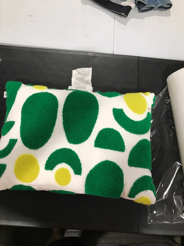 Photo 2 of 14"x20" Avocado and Striped Lumbar Decorative Pillow Green - Tabitha Brown for Target
