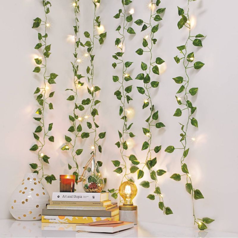 Photo 1 of 5' X 3.5' LED Vine Curtain String Lights Warm White - West & Arrow
