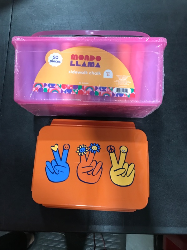 Photo 2 of Bento Box - Cat & Jack™ + 50pc Sidewalk Chalk - Monda Llama - See Photos 