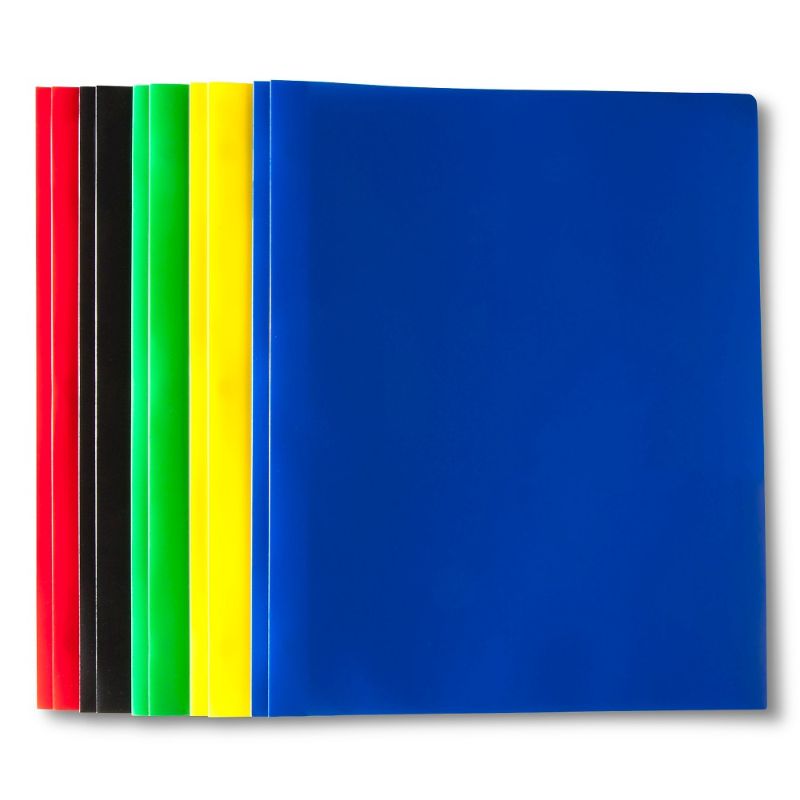 Photo 1 of 5pk 2 Pocket Plastic Folders with Prongs - up&up - set of 9 -
