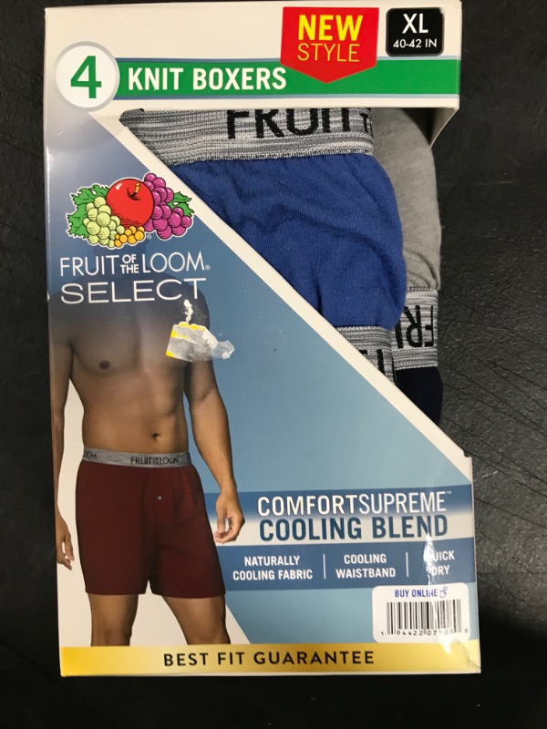 Photo 1 of Fruit of the Loom Select Men's Comfort Supreme Cooling Blend Boxer Briefs 4pk - Colors May Vary -XL-
