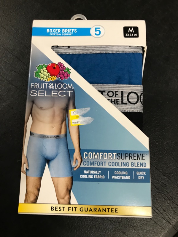 Photo 2 of Fruit of the Loom Select Men's Comfort Supreme Cooling Blend Boxer Briefs 5pk - Colors May Vary -MEDIUM-

