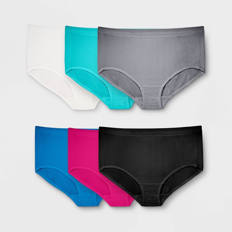 Photo 1 of Fit for Me by Fruit of the Loom Women's Plus 6pk Breathable Micromesh Classic Briefs - Colors May Vary - size 11-

