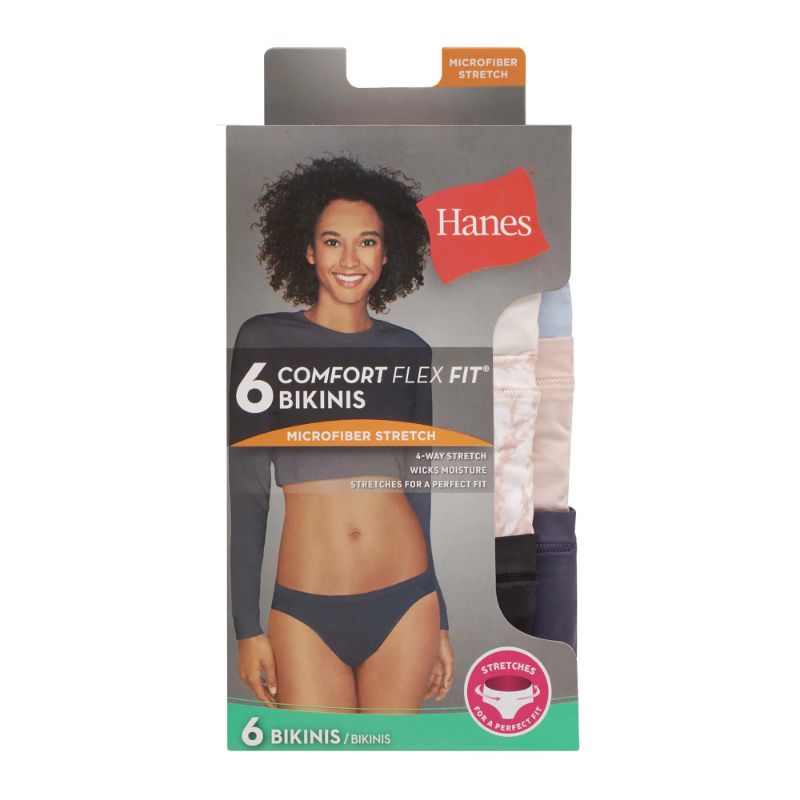 Photo 1 of Hanes Women's Comfort Flex Fit Stretch Microfiber Bikini Underwear, 7-Pack - medium
