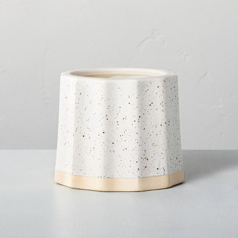 Photo 1 of 11oz Pampas Wide Fluted Speckled Ceramic Seasonal Candle - Hearth & Hand™ with Magnolia

