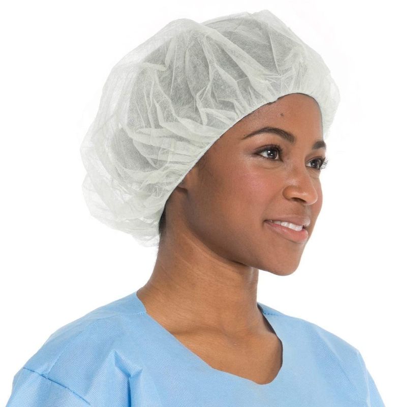 Photo 1 of Medical Nation 21" Disposable Bouffant Caps |CASE OF 1000, WHITE| Hairnets, Non-Woven, Non-Pleated Head Hair Covers |For Medical, Labs, Nurse, Tattoo, Food Service, Hospital, Cooking - Size 21" White
