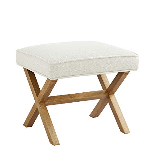 Photo 1 of Amazon Brand – Rivet Mid-Century Modern X Stool Ottoman Chair, 20" W, Ivory