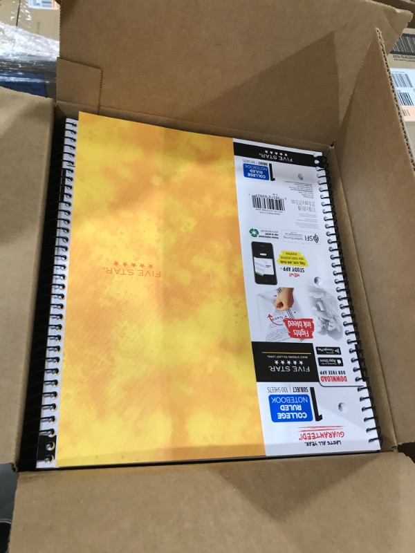 Photo 2 of 12 of the Five Star 1 Subject College Ruled Spiral Notebook Yellow

