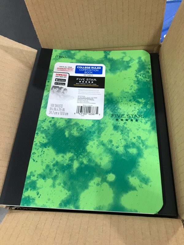 Photo 2 of 12 of the Five Star College Ruled Composition Notebook Green

