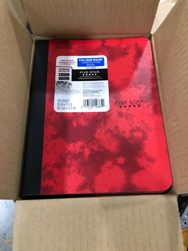 Photo 2 of  12 of the Five Star College Ruled Composition Notebook Red

